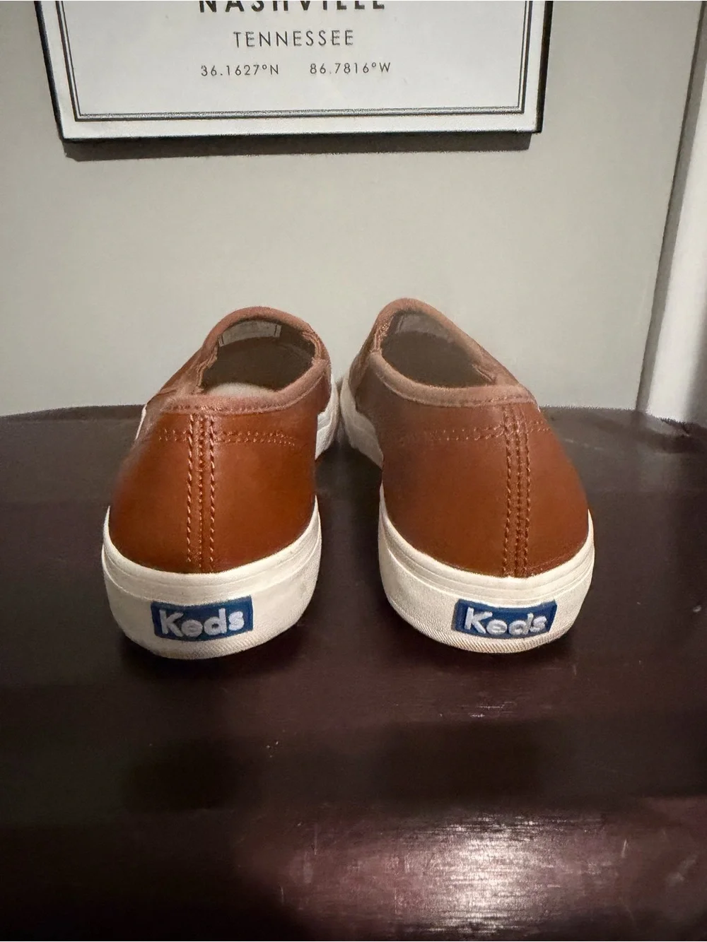 Keds Slip-On Sneakers in Brown with White Sole